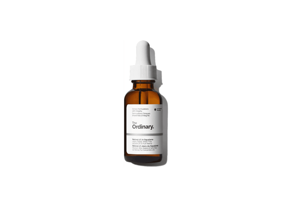 Retinol serum for a travel skincare routine
