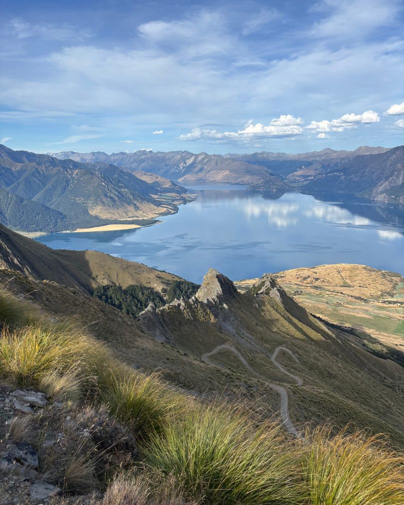 Zigzagging path up Isthmus Peak near Wanaka