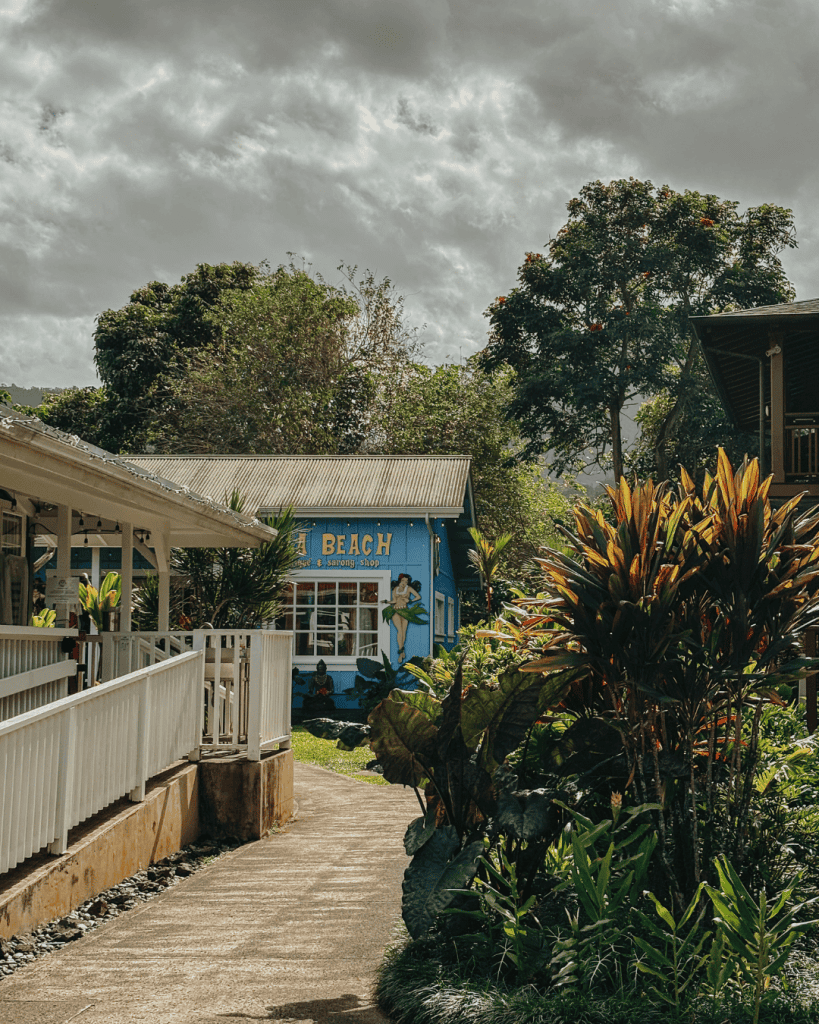 Beach town of Kapa'a on Kauai's Coconut Coast