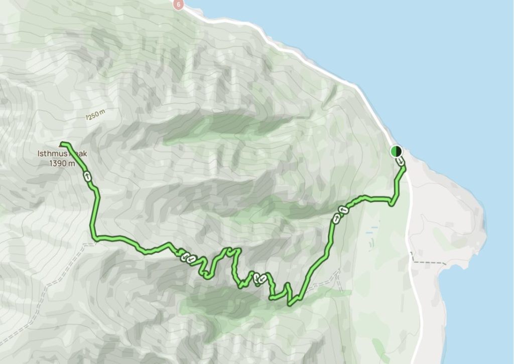 Trail winding up Isthmus Peak above Lake Wanaka